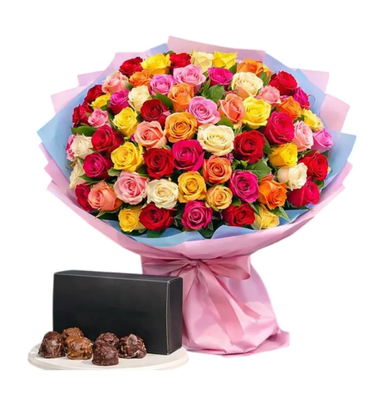 60 Adetli Büyüleyici Gül Buketi